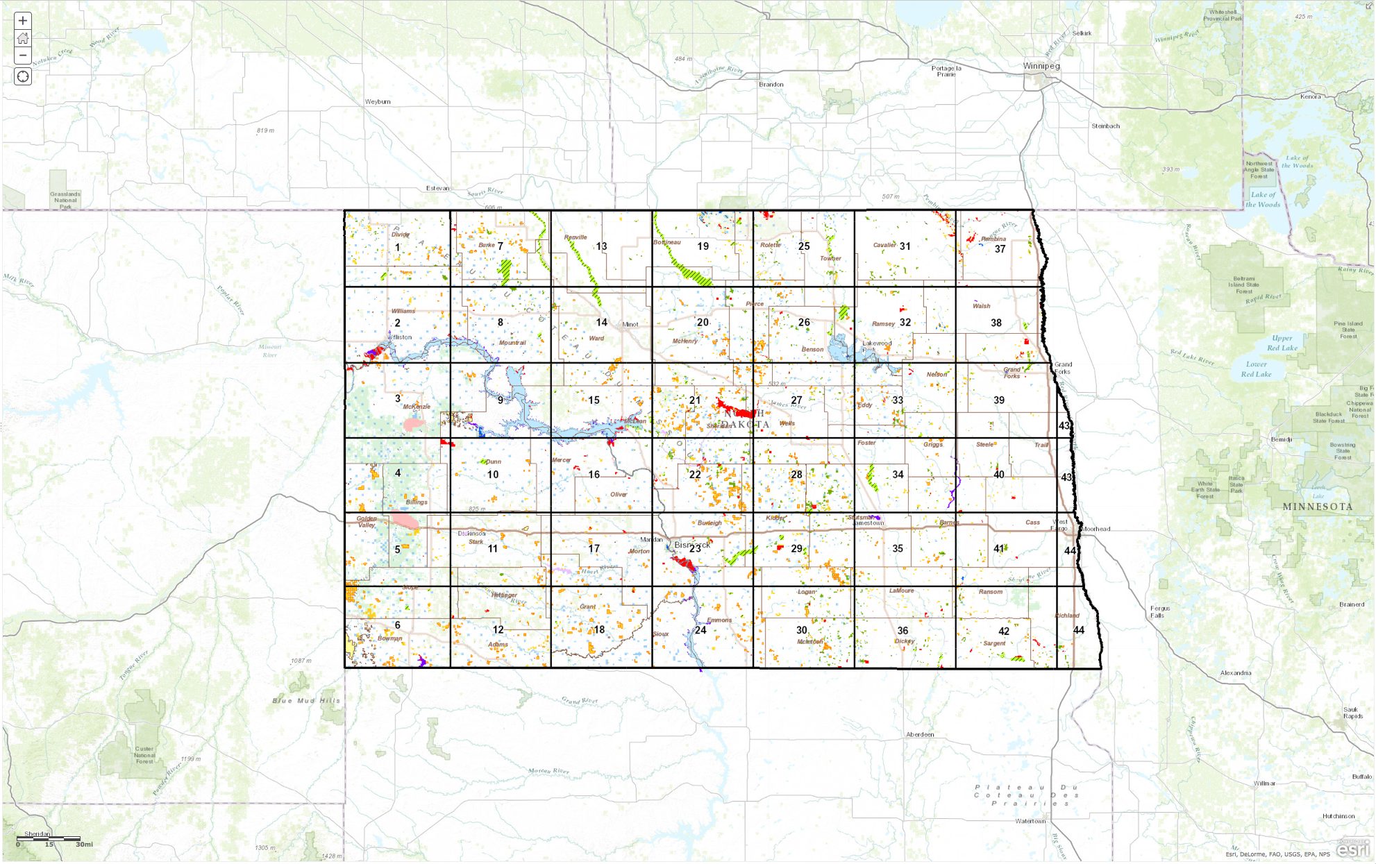north dakota plots map Plots Guide For North Dakota Public Land Available Online north dakota plots map