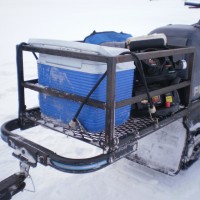 snowmobile rack cargo box rear hitch fishing ice
