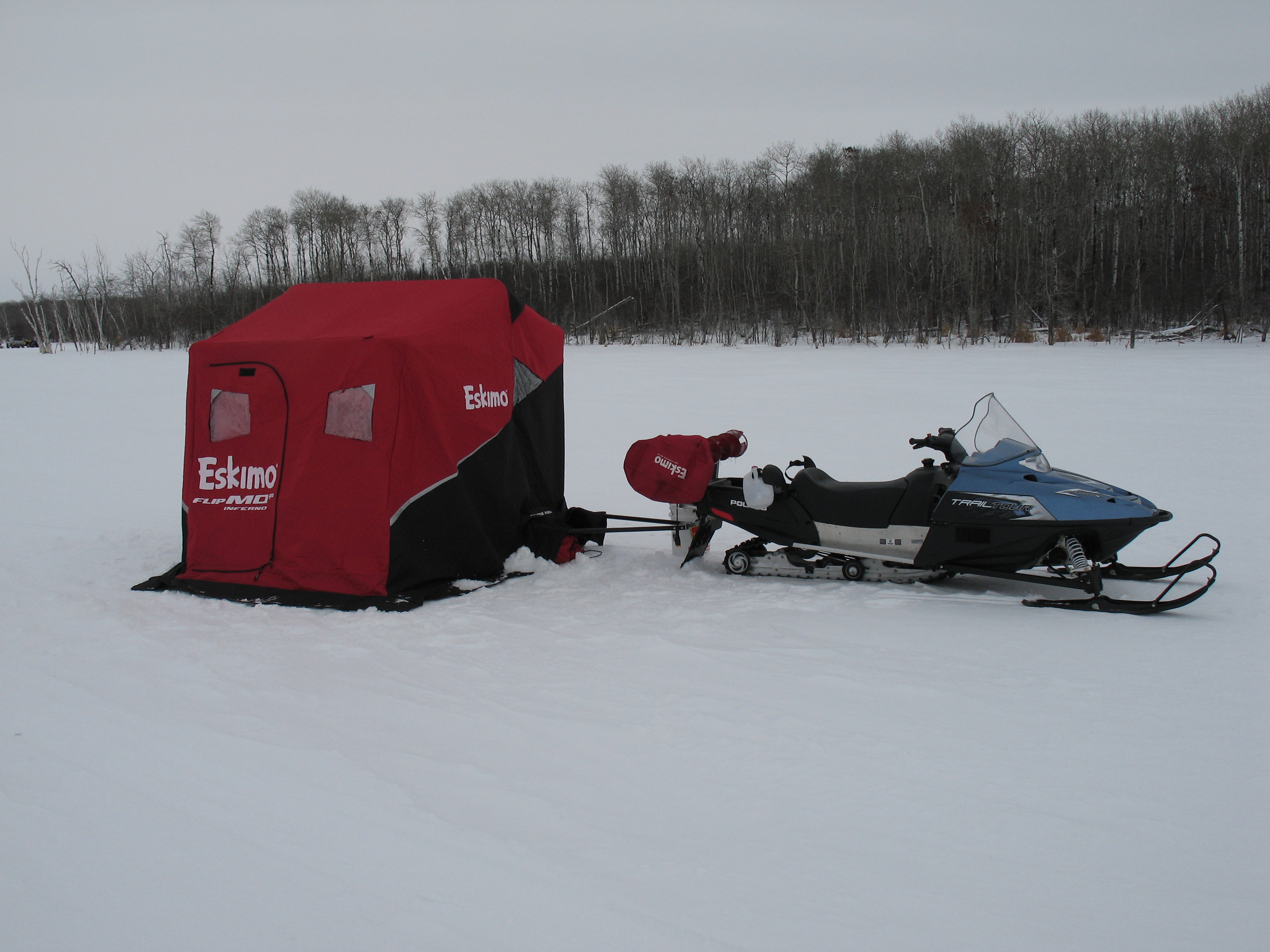 Ice Fishing Shacks, Snowmobile Sleds