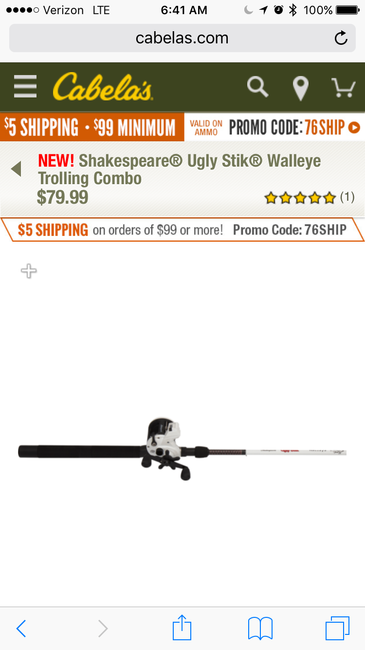 Shakespeare Ugly Stik Walleye Trolling Line Counter Combo