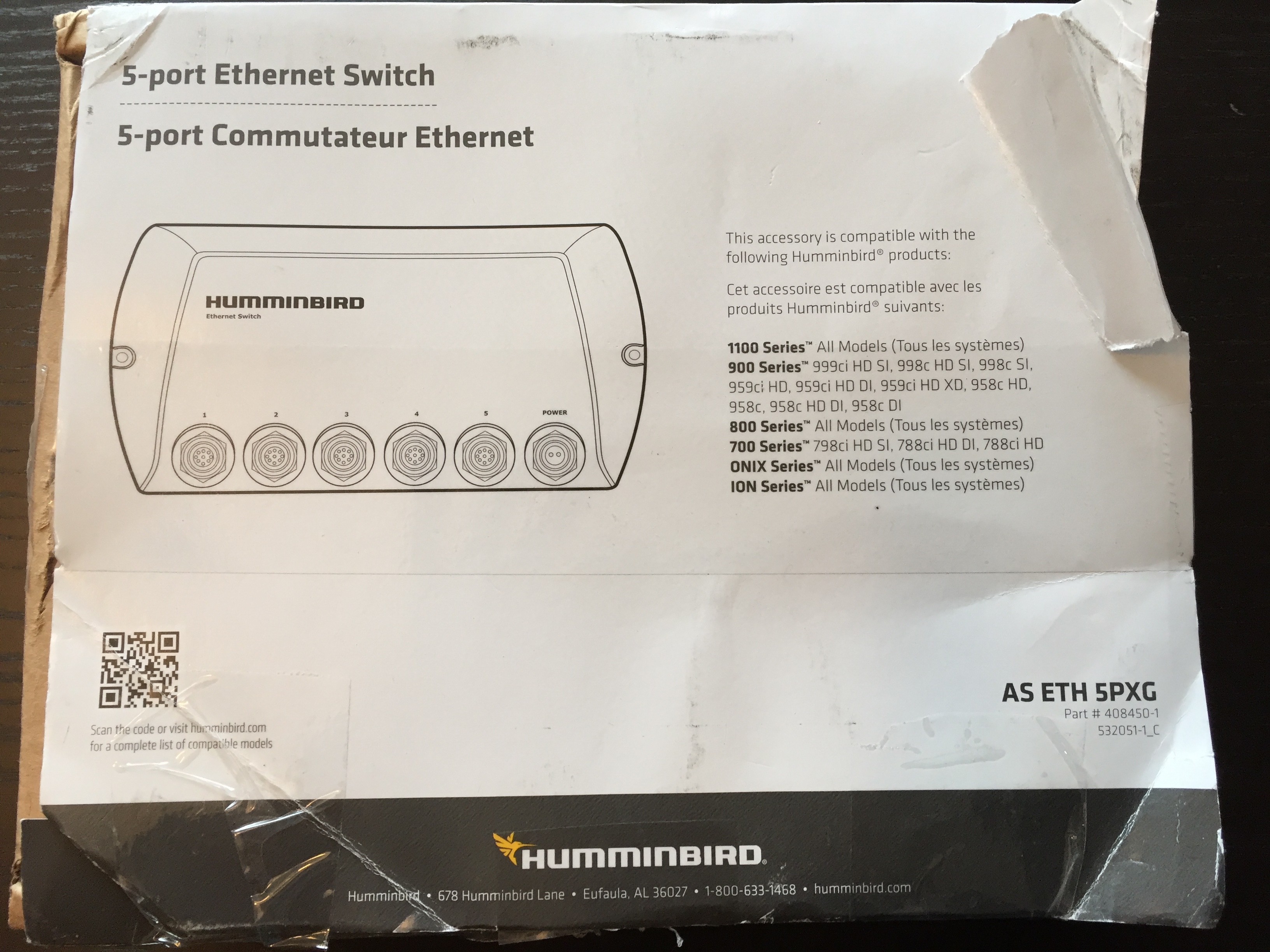 Humminbird Ethernet Port and 10' Ethernet Cable - Classified Ads