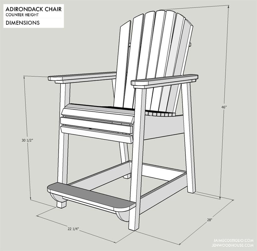 Adirondack balcony chair plans