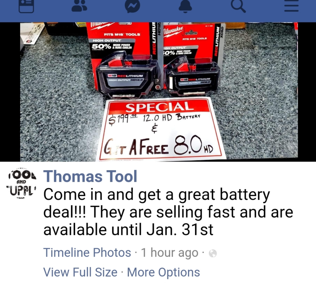 M18 12.0 battery sale cheap