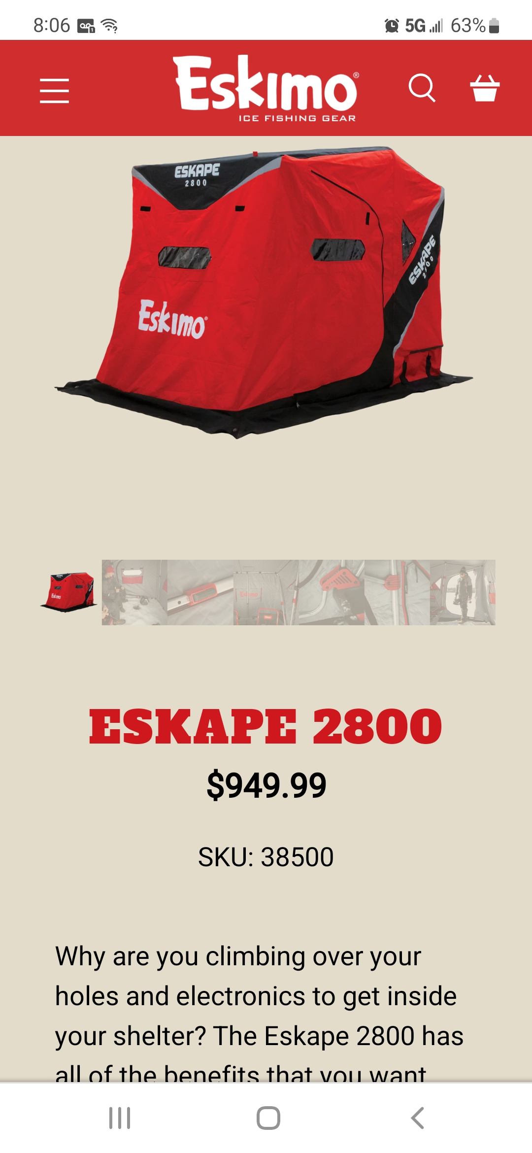 Eskimo eskape 2800 Classified Ads Classified Ads InDepth Outdoors