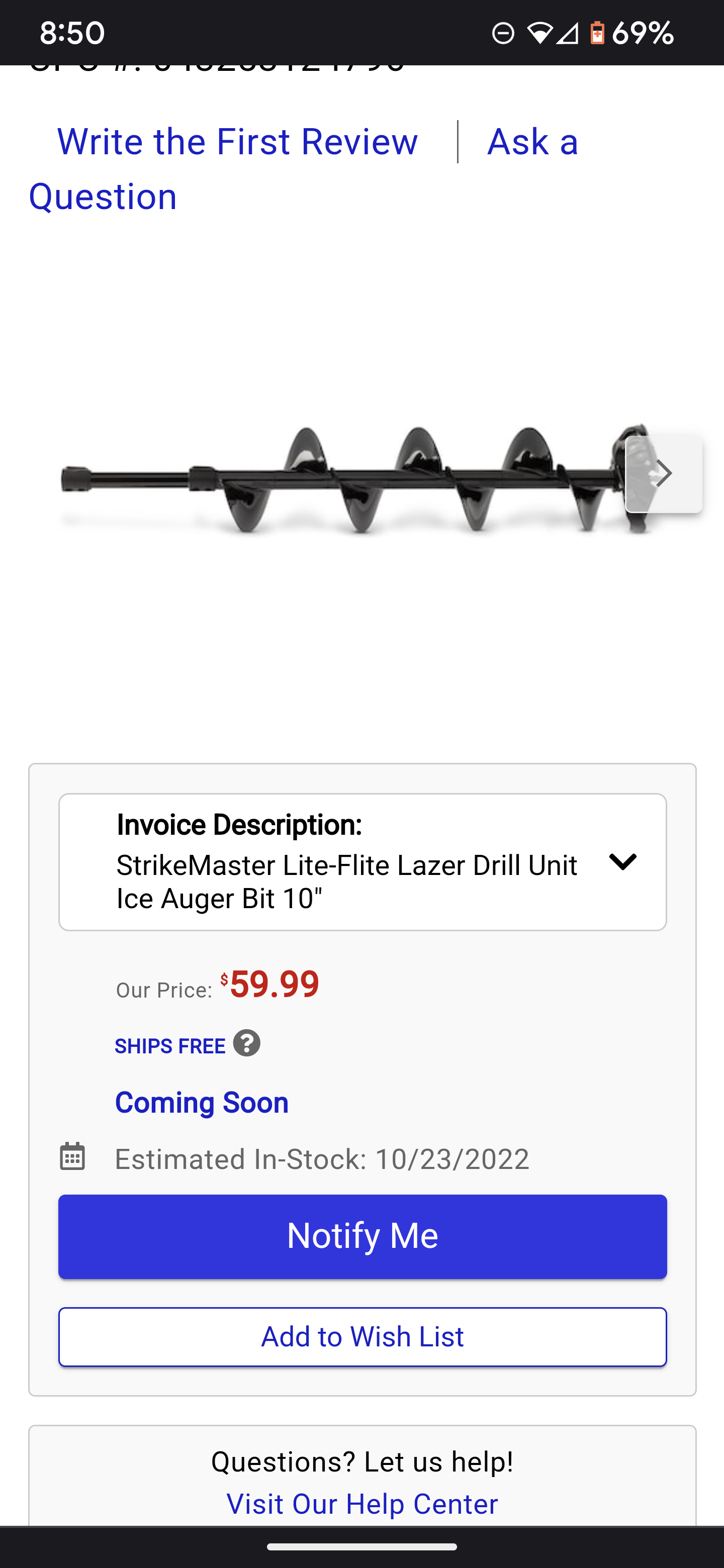 Strikemaster lite flite 10″ - Ice Fishing Forum - Ice Fishing