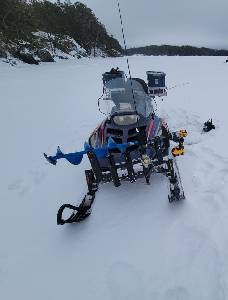 Snowmobile ice fishing set ups - Ice Fishing Forum - Ice Fishing Forum