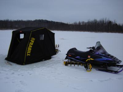 snowmobile fishing ice wheeler