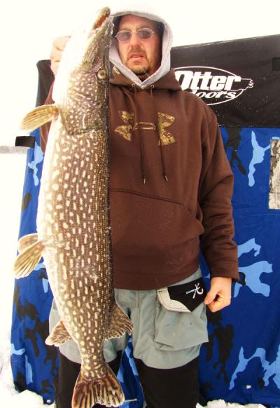 Big Pike Fish Ice Fishing Rod Stock Photo 532221193