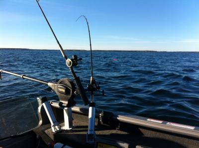 Install mounting track for downrigger on aluminum boat 