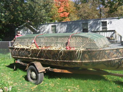 Making a blind for a duck boat 